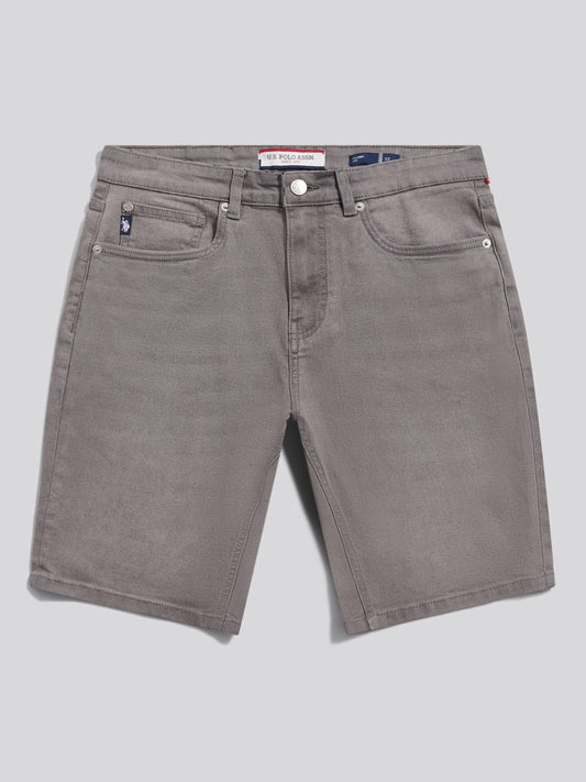 Mens Classic 5 Pocket Denim Shorts Grey Wash