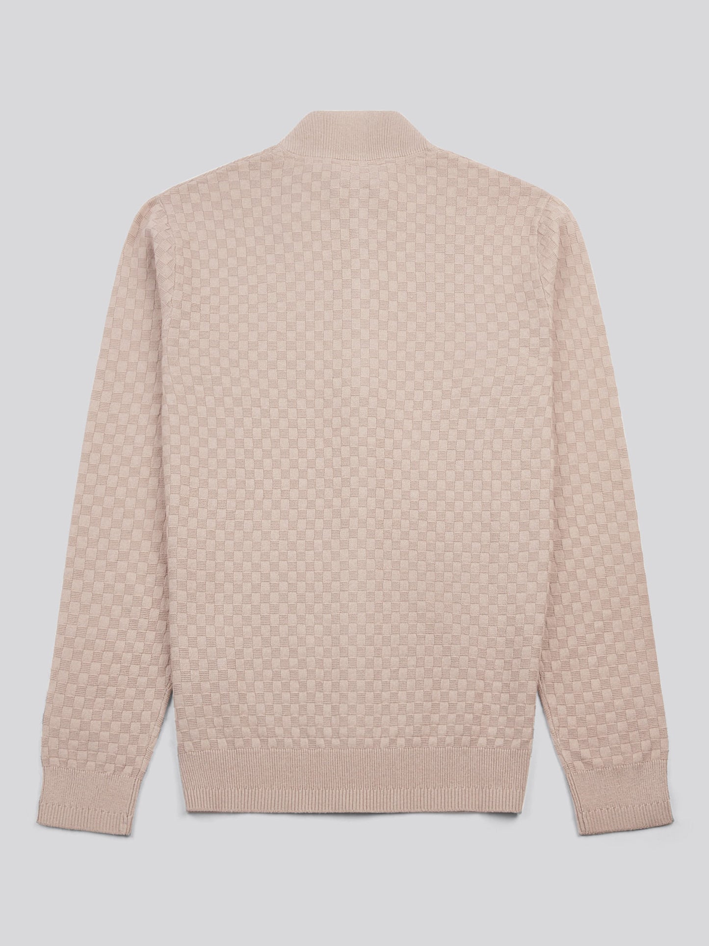 Mens Smart Checkerboard Zip Through Funnel in Atmosphere