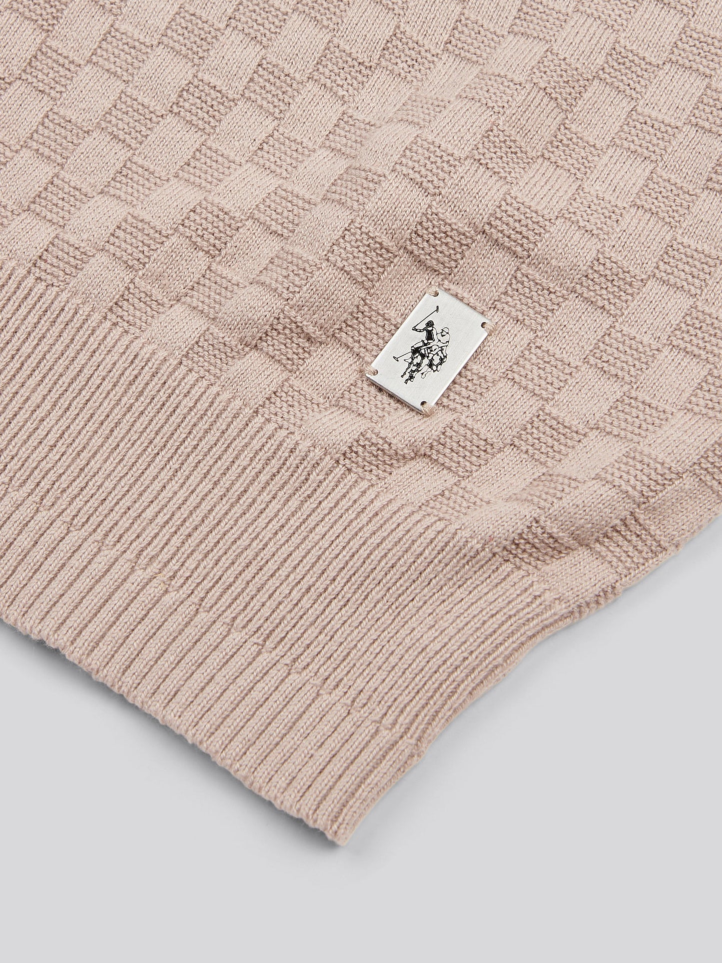 Mens Smart Checkerboard Zip Through Funnel in Atmosphere