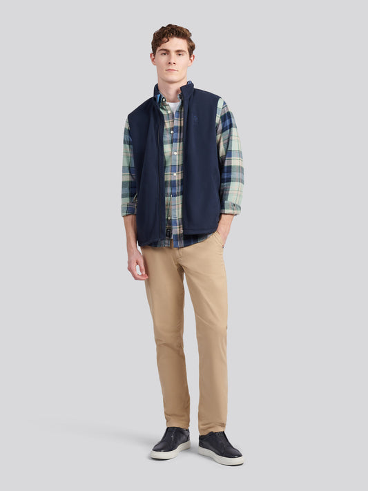 Mens Micro Fleece Gilet in Dark Sapphire Navy / Moonlight Blue DHM