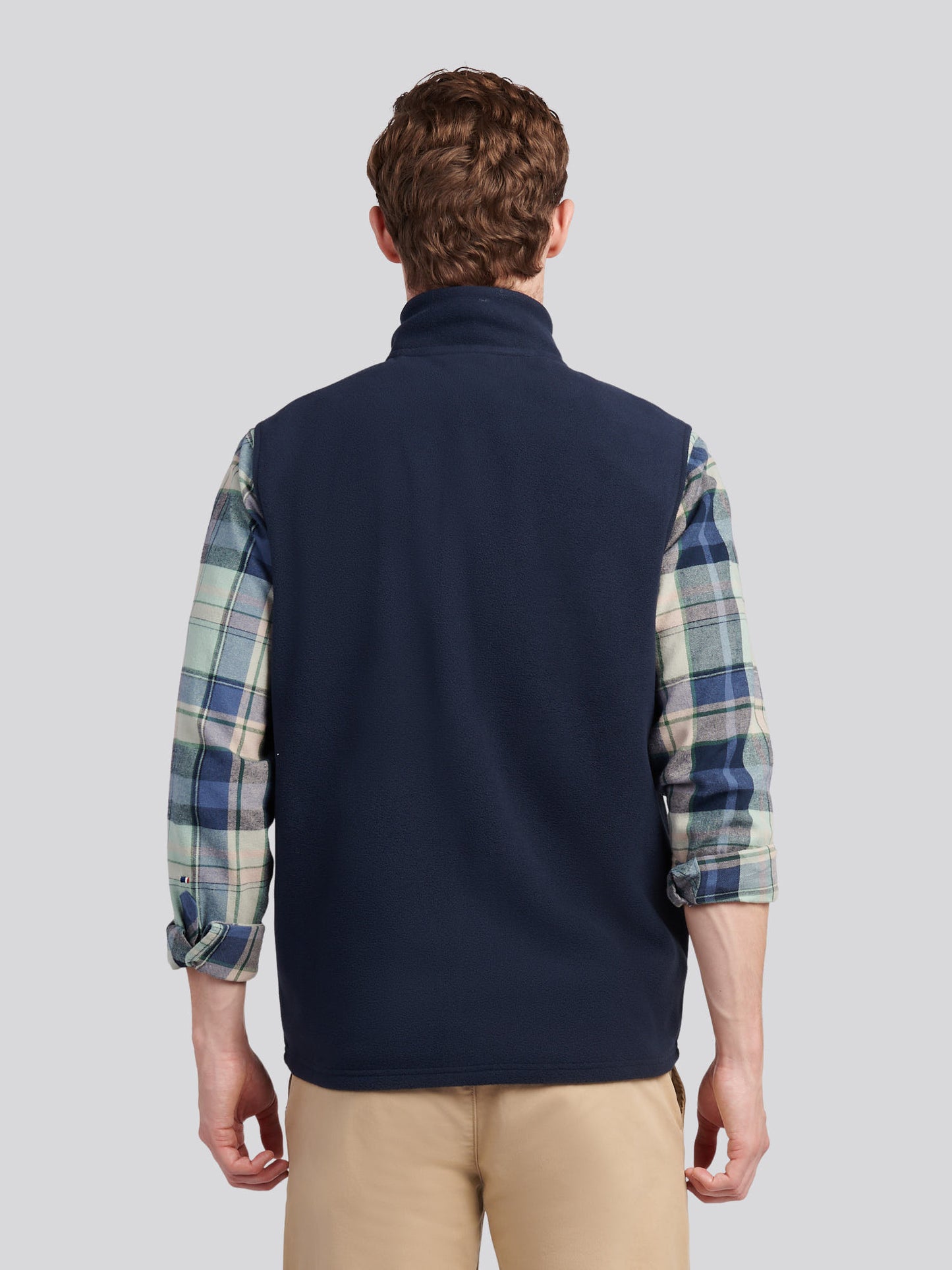 Mens Micro Fleece Gilet in Dark Sapphire Navy / Moonlight Blue DHM