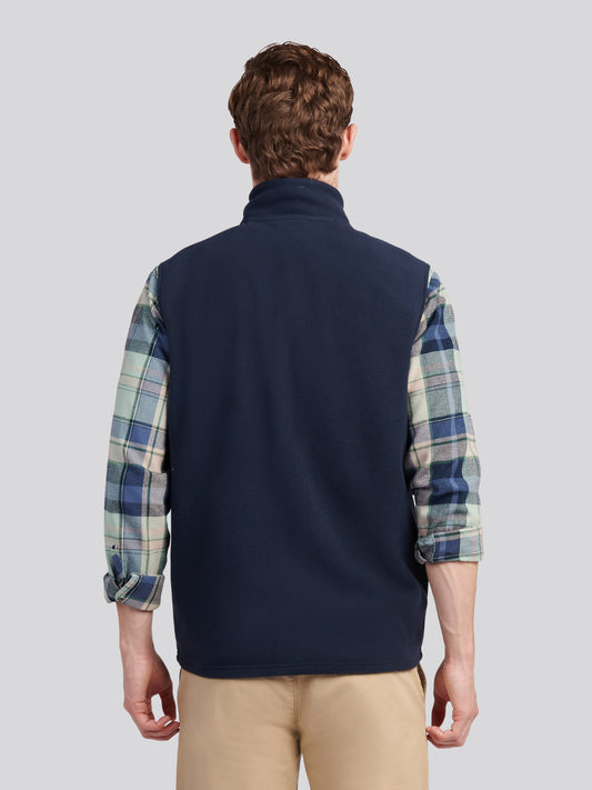 Mens Micro Fleece Gilet in Dark Sapphire Navy / Moonlight Blue DHM