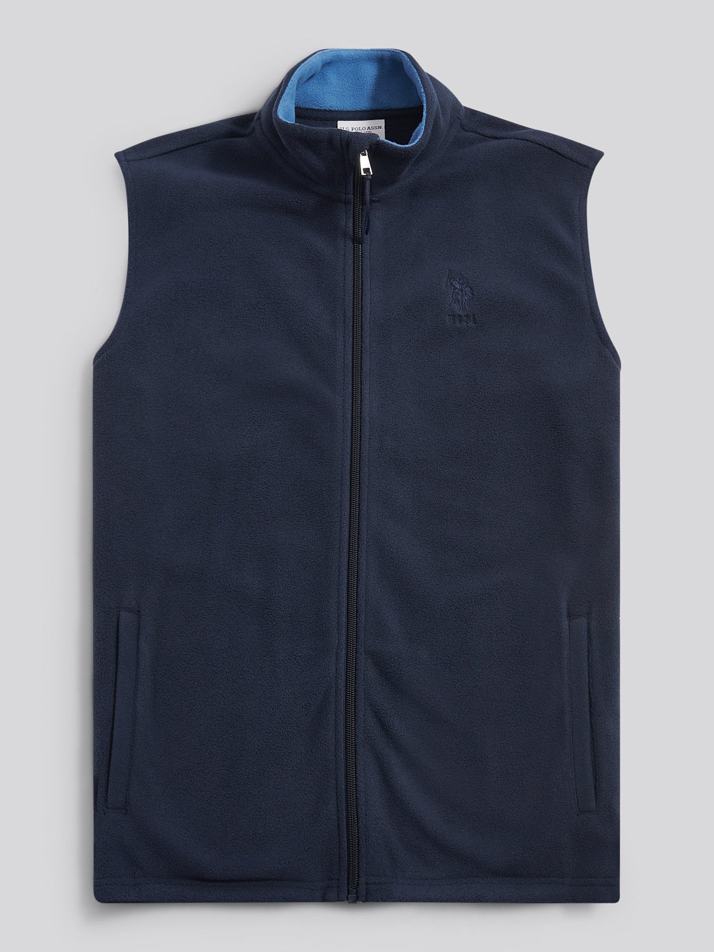 Mens Micro Fleece Gilet in Dark Sapphire Navy / Moonlight Blue DHM
