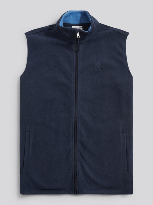 Mens Micro Fleece Gilet in Dark Sapphire Navy / Moonlight Blue DHM