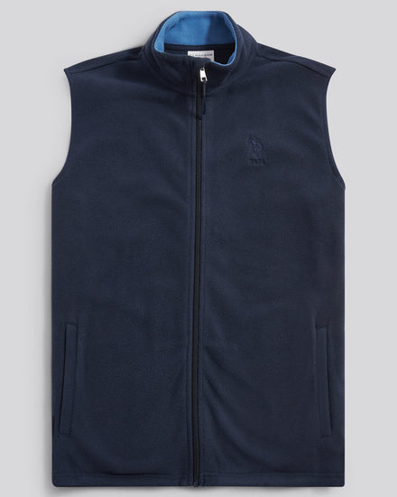 Mens Micro Fleece Gilet in Dark Sapphire Navy / Moonlight Blue DHM