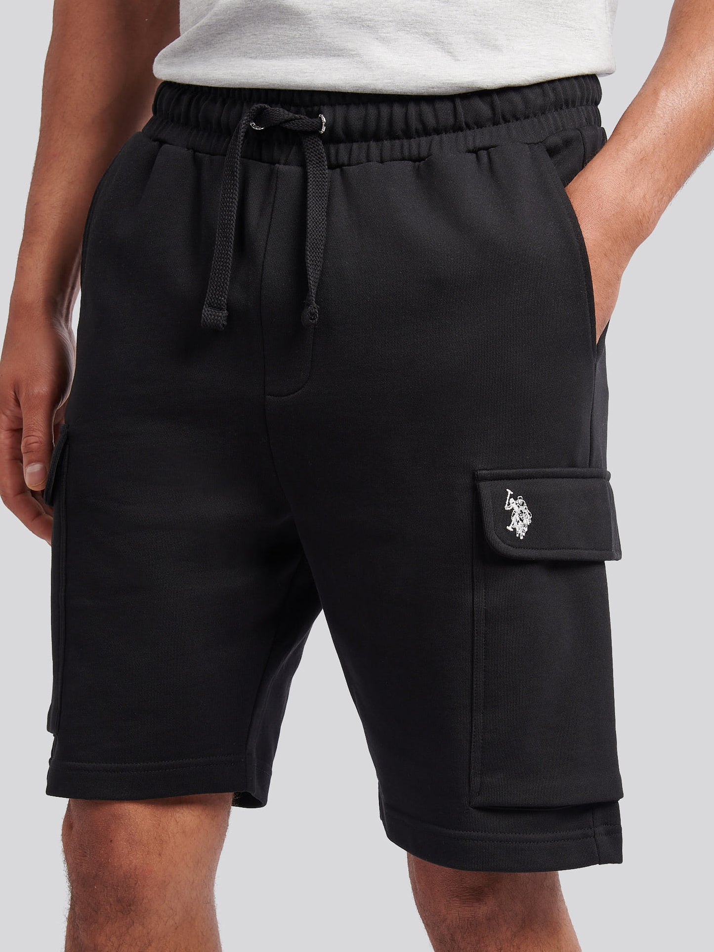 Mens Smart Utility Short in Black Bright White DHM