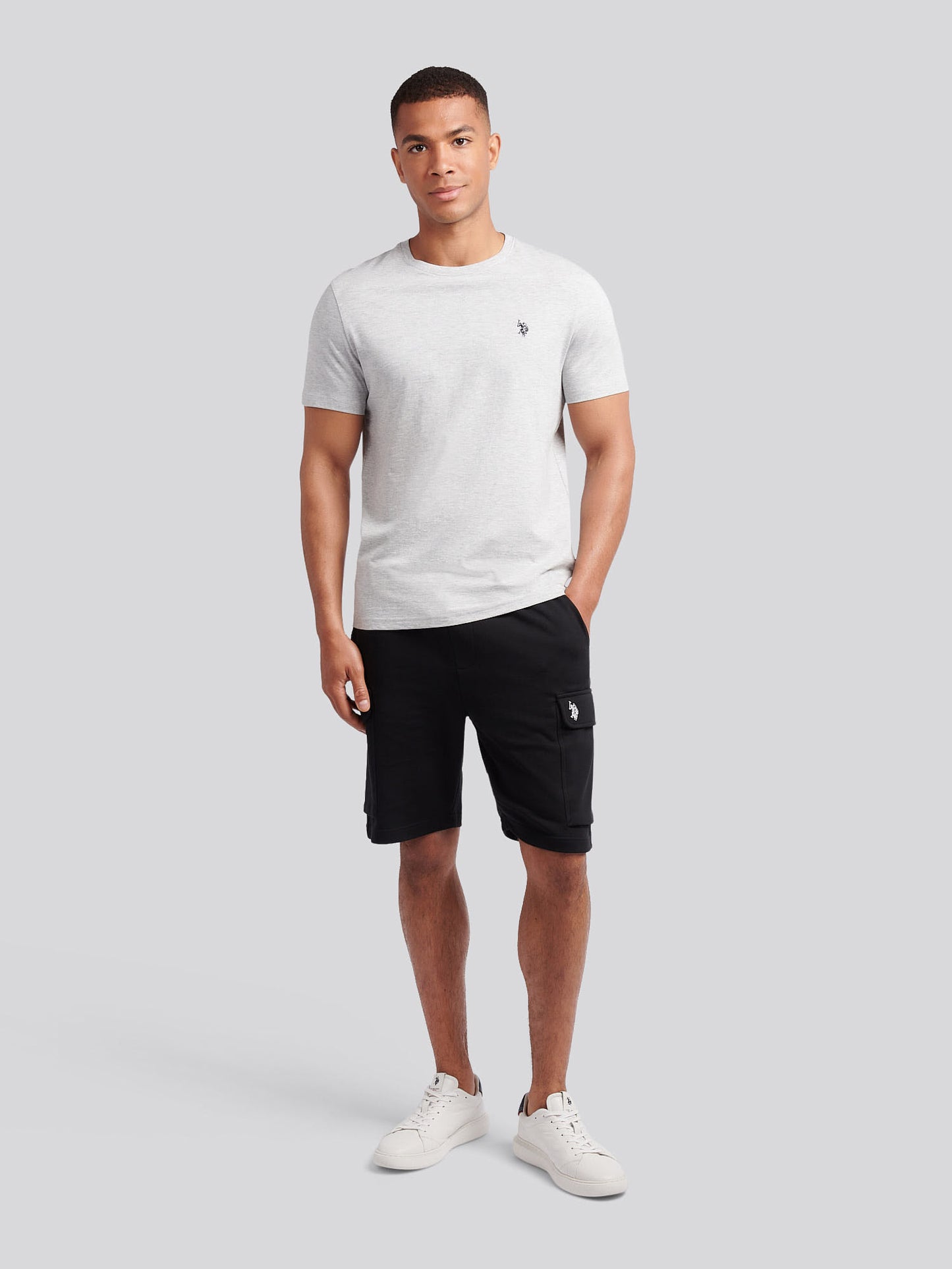 Mens Smart Utility Short in Black Bright White DHM