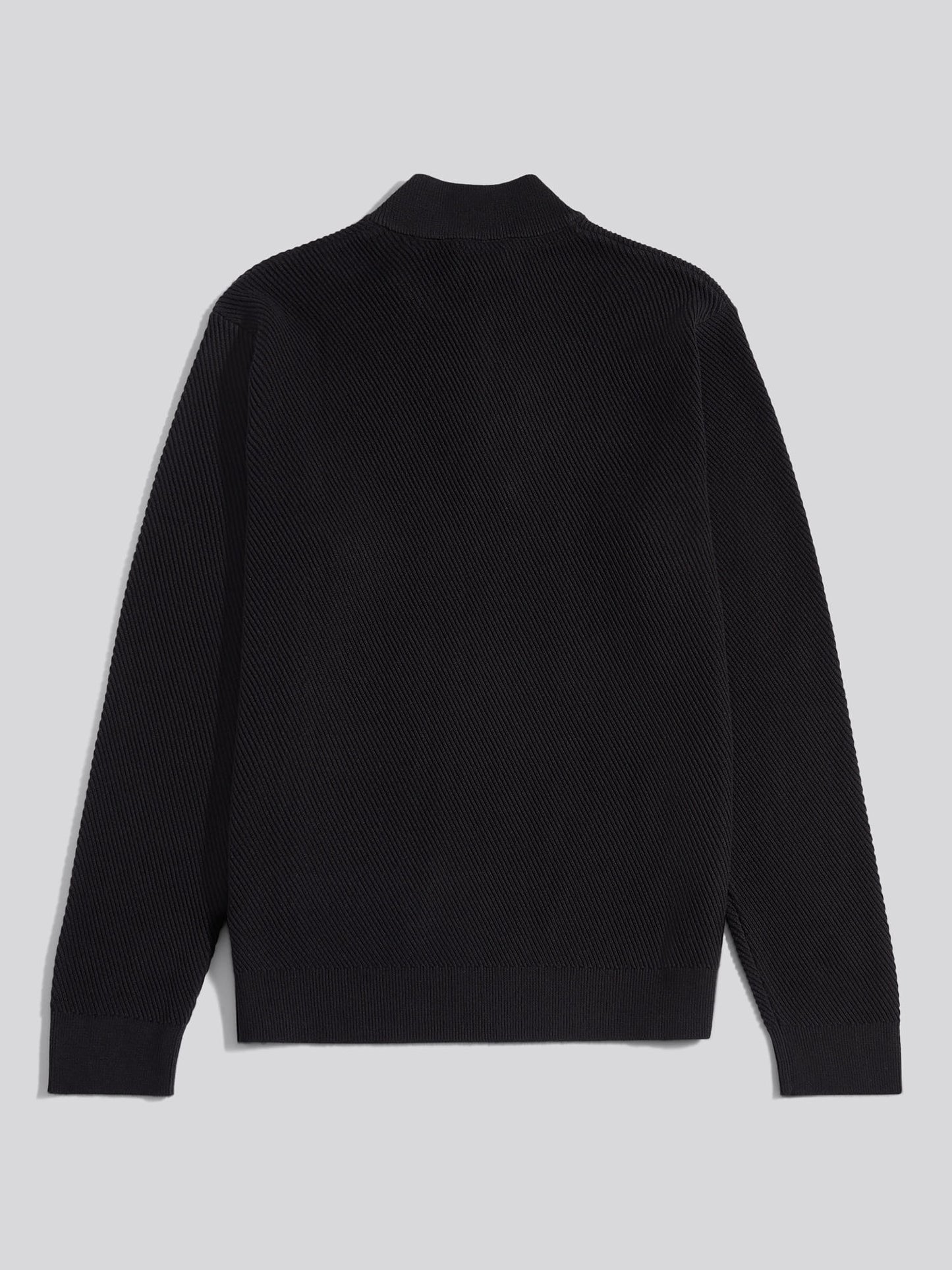 Mens Twill Texture Knit Funnel in Black