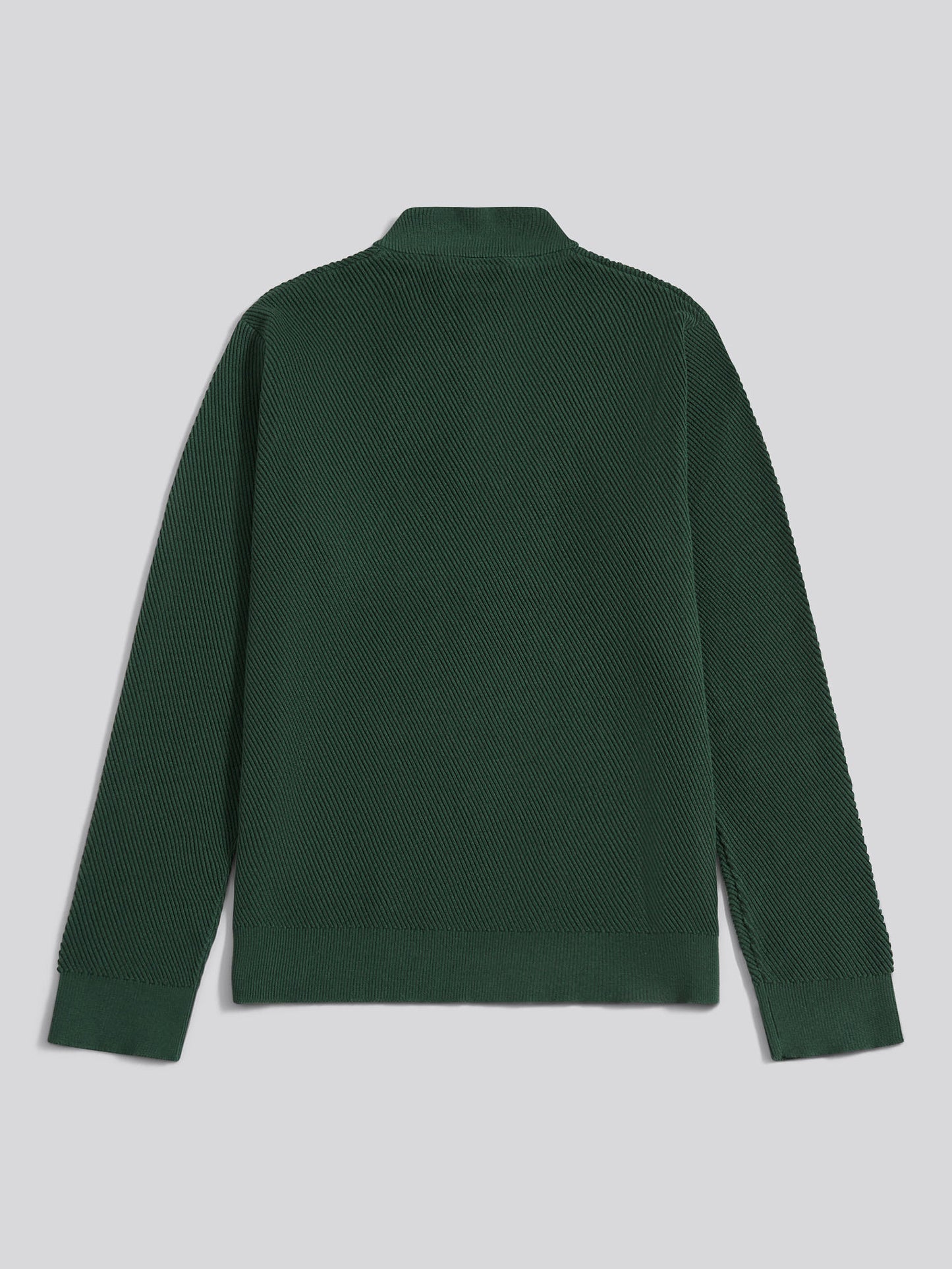 Mens Twill Texture Knit Funnel in Pineneedle