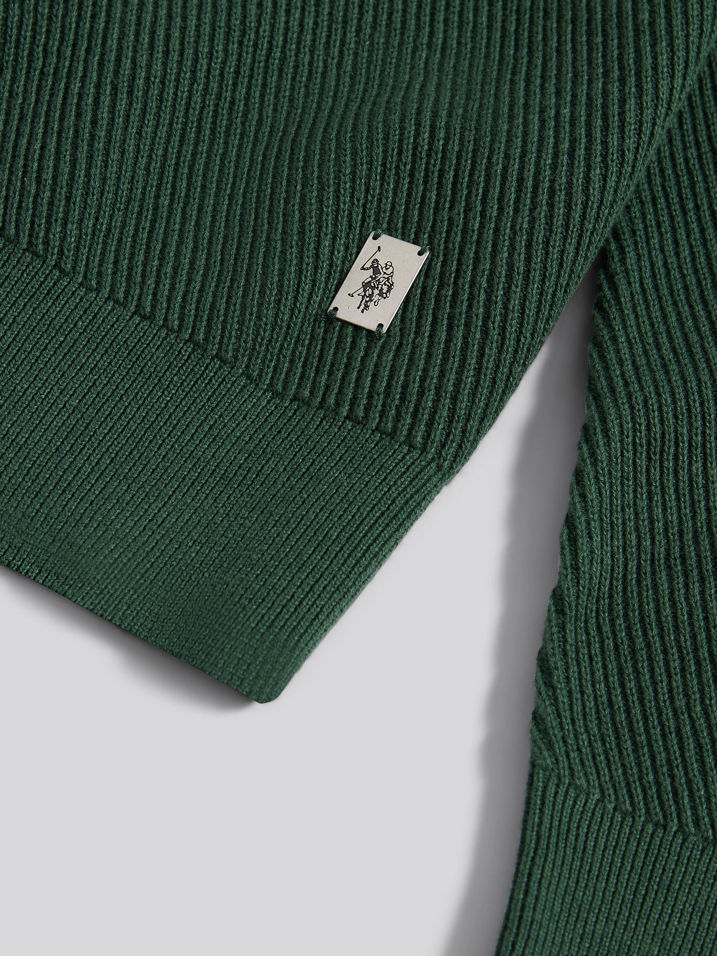 Mens Twill Texture Knit Funnel in Pineneedle