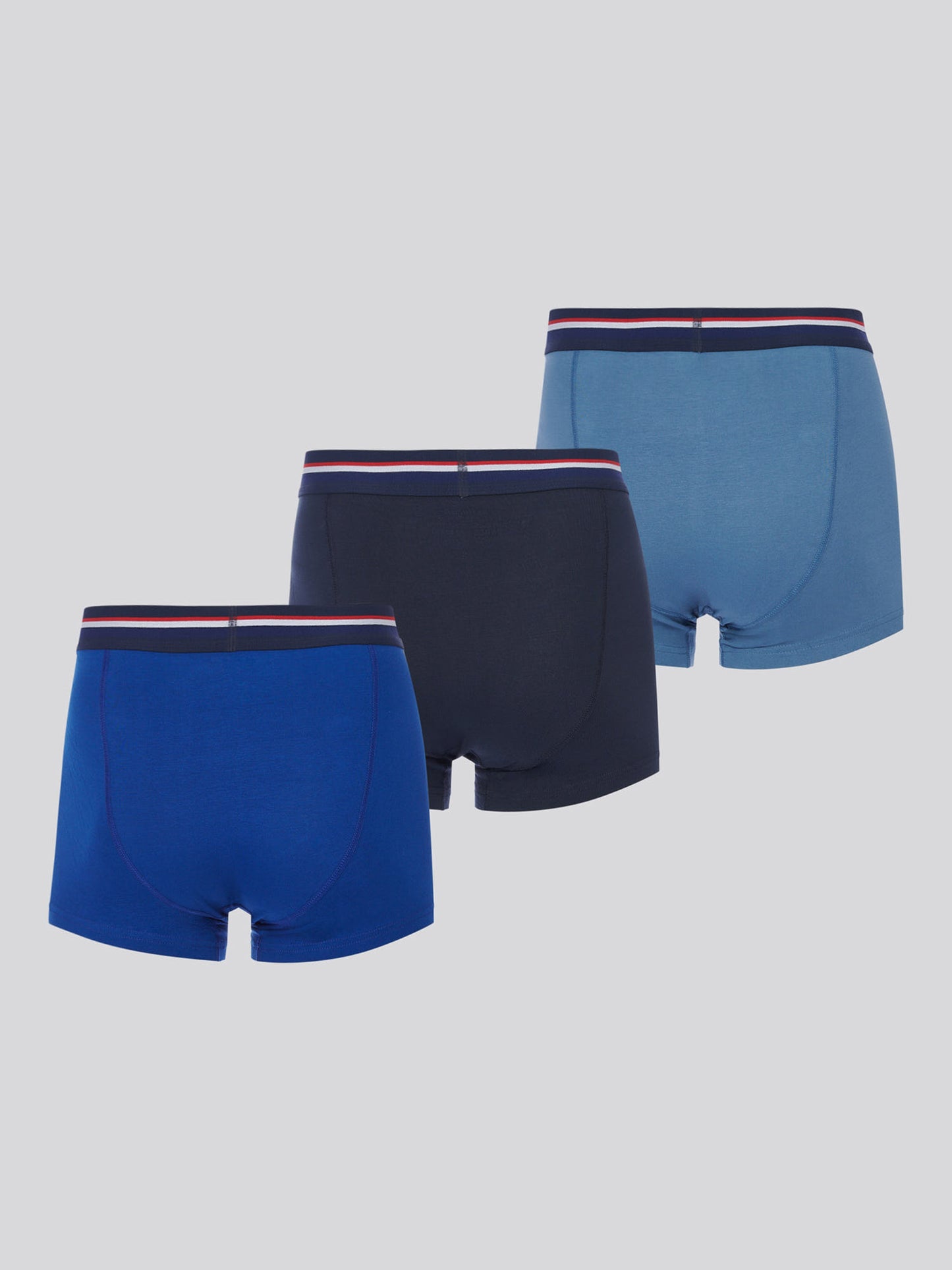 Mens 3 Pack Branded Stripe Boxer Shorts in Sodalite Blue