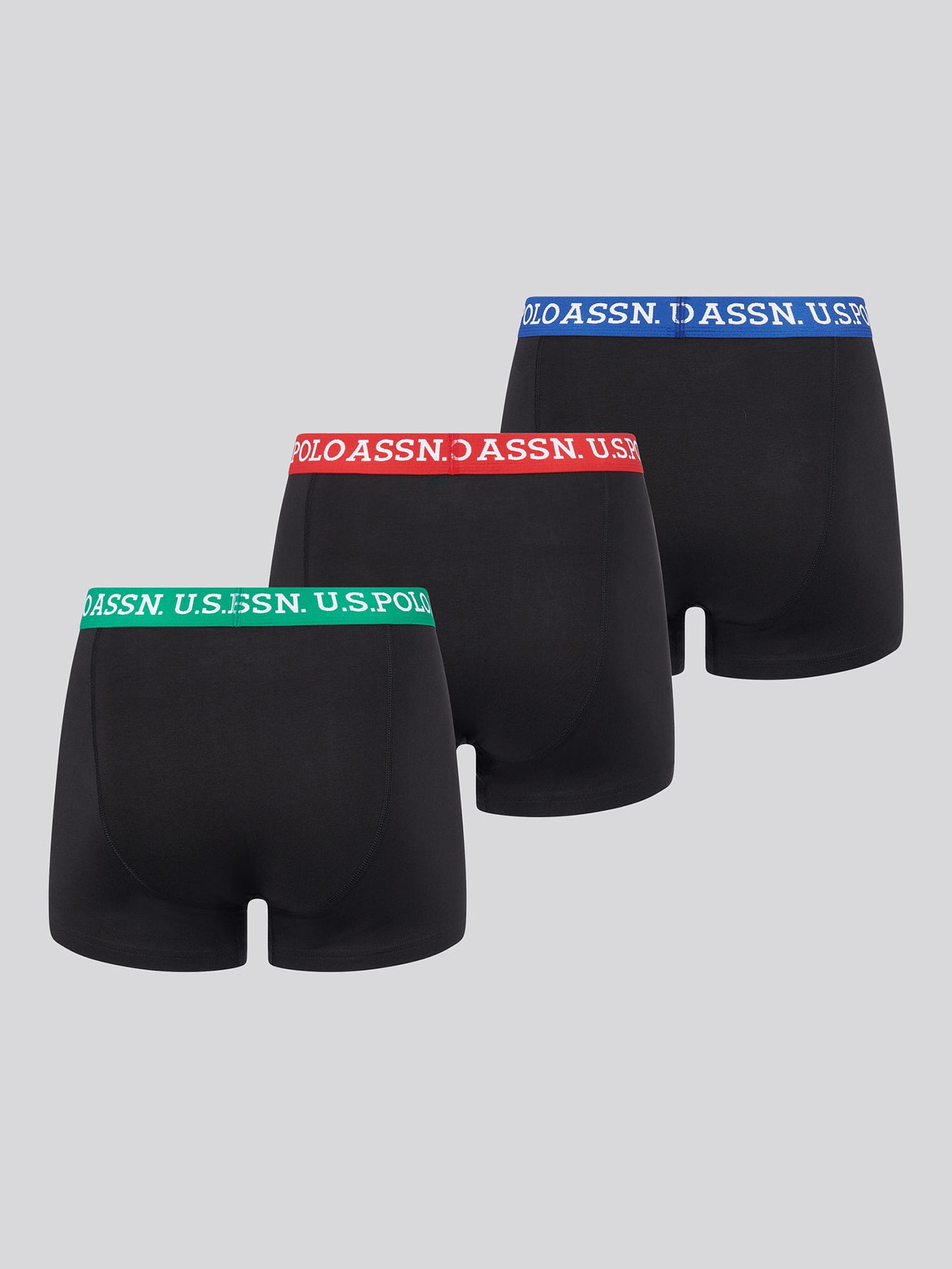 Mens 3 Pack Contrast Waistband Boxer Shorts in Black