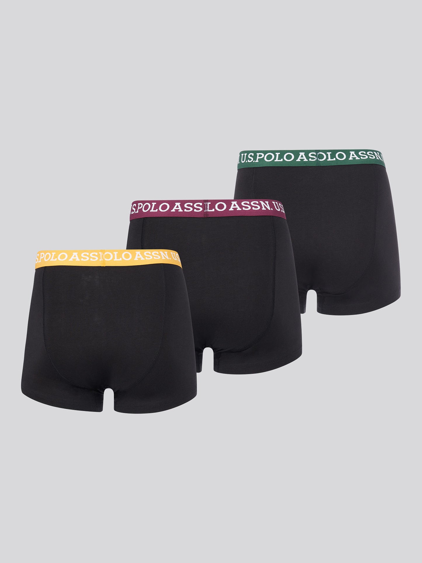 Mens 3 Pack Contrast Waistband Boxer Shorts in Black Multi