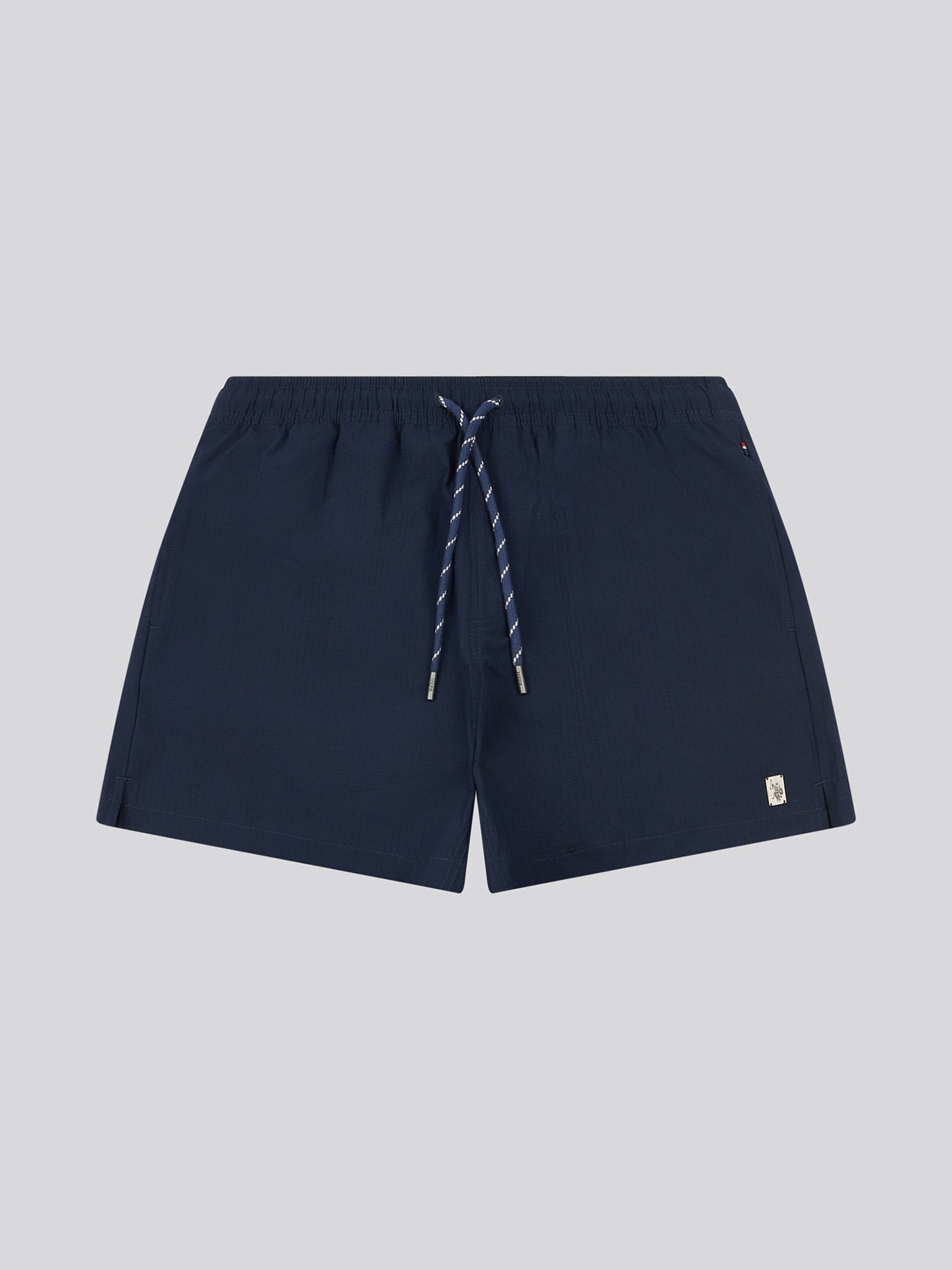 Mens Seersucker Swim Short in Dark Sapphire Navy