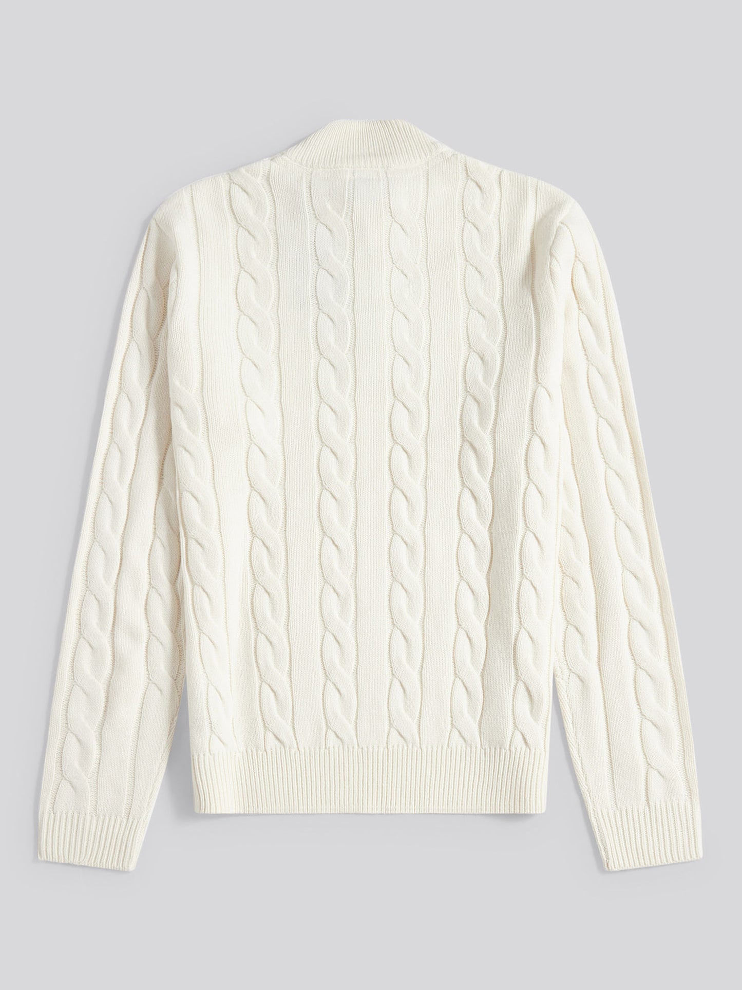 Mens Cable Knit Funnel in Whisper White