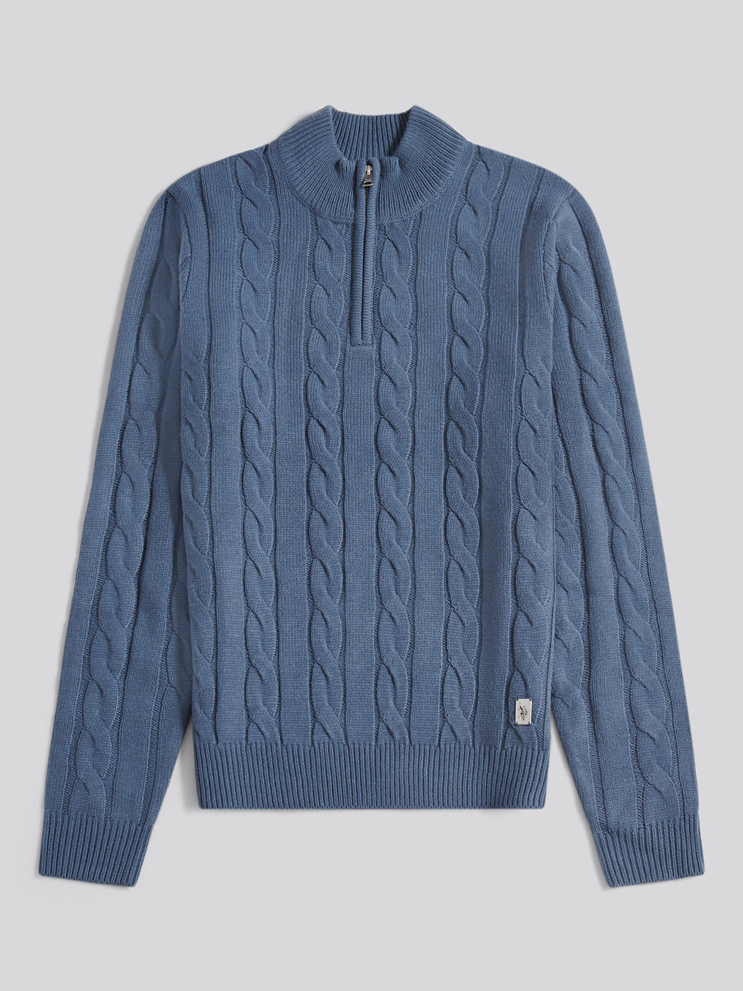 Mens Cable Knit Funnel in Vintage Indigo