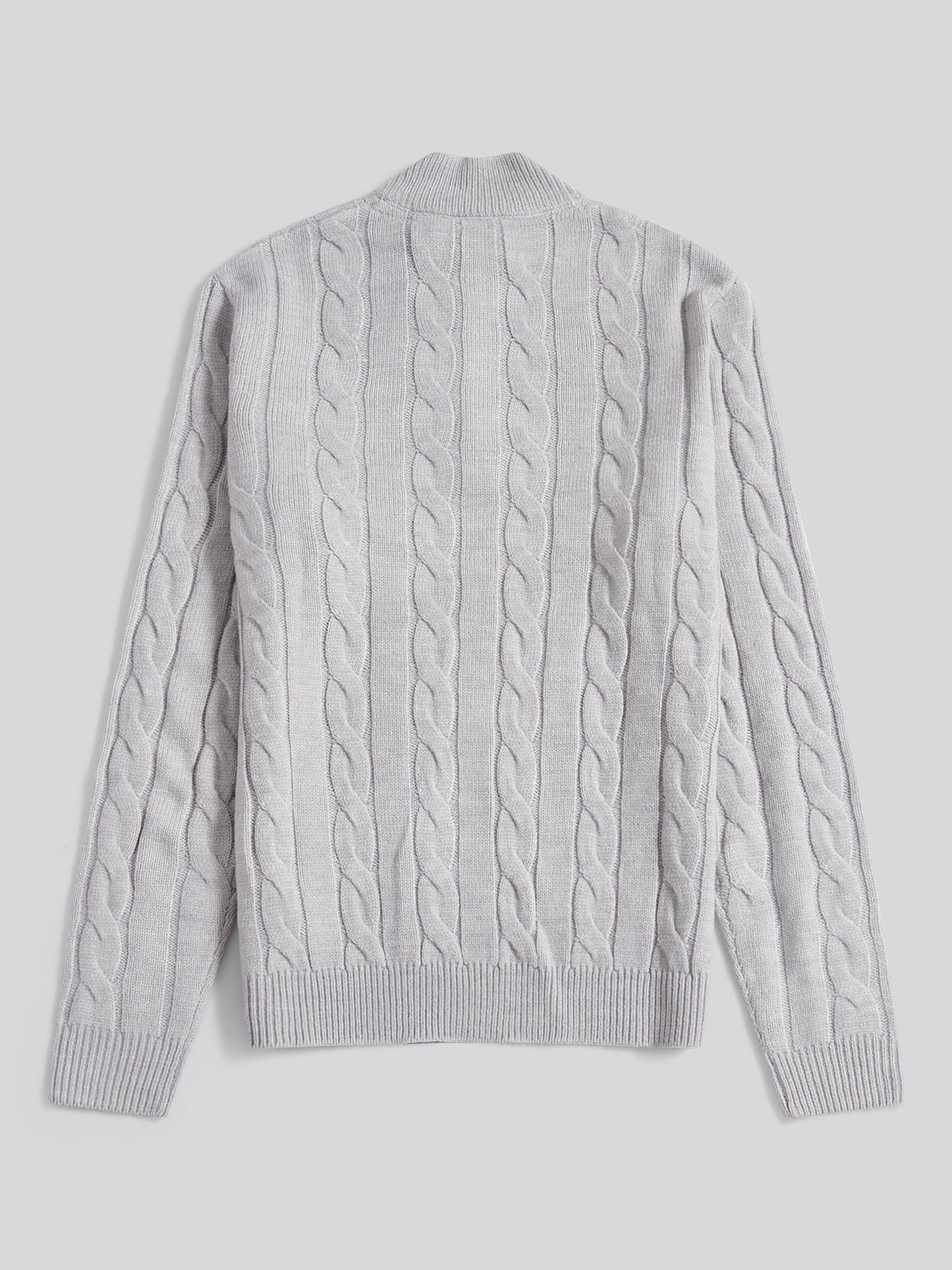 Mens Cable Knit Funnel in Vintage Grey Heather