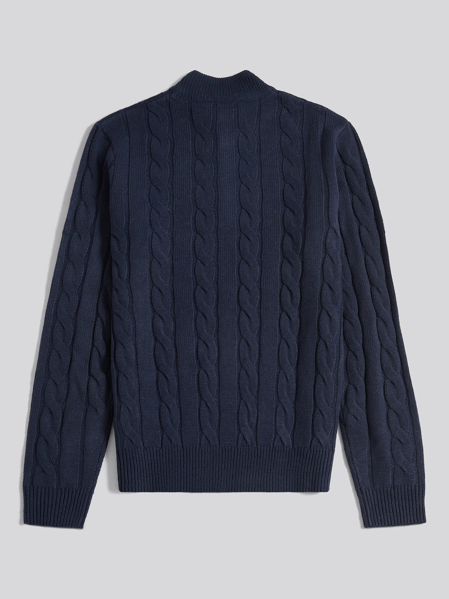 Mens Cable Knit Funnel in Dark Sapphire Navy
