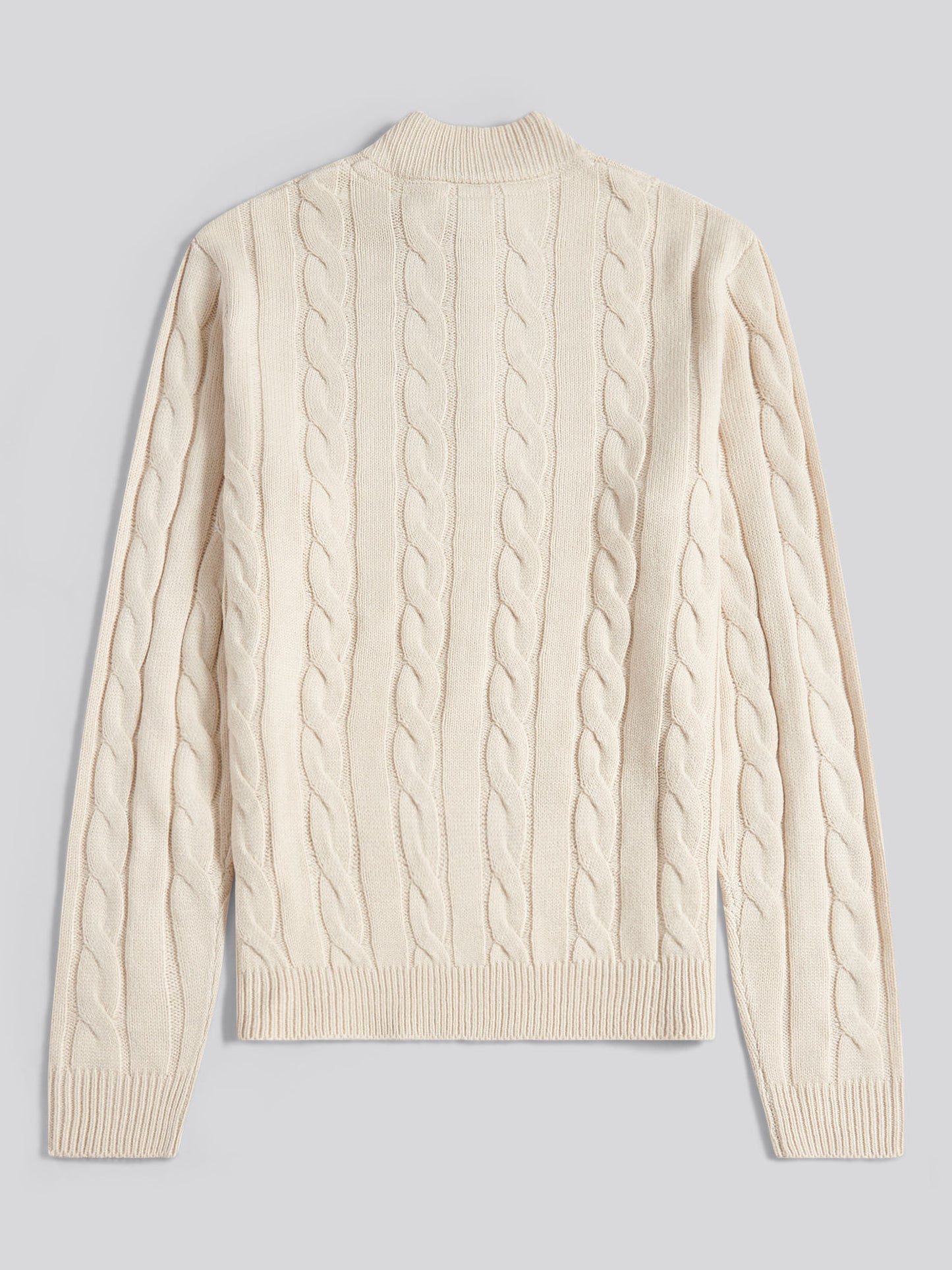 Mens Cable Knit Funnel in Birch Marl