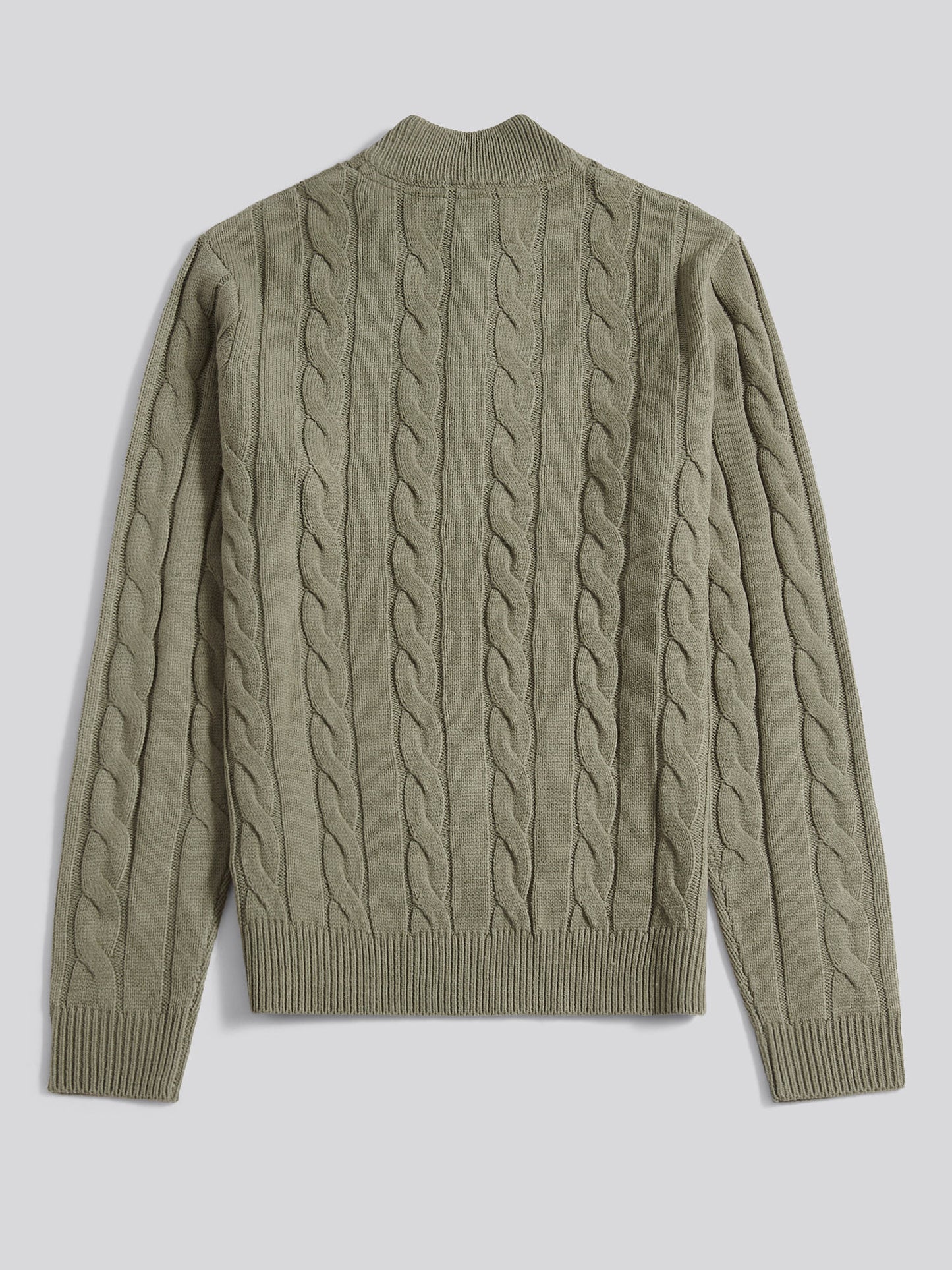 Mens Cable Knit Funnel in Mulled Basil