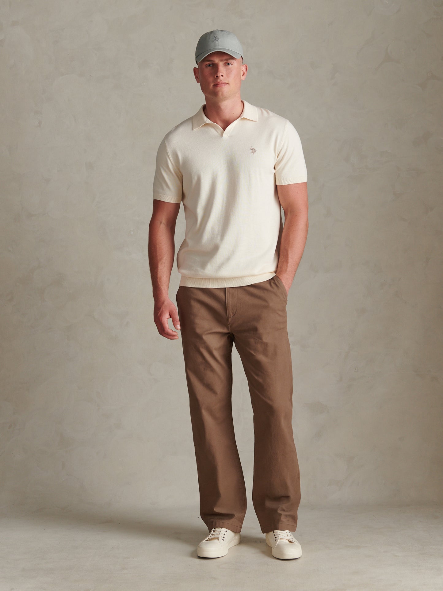 Mens Combed Cotton Double Horsemen Revere Polo Shirt Whisper White