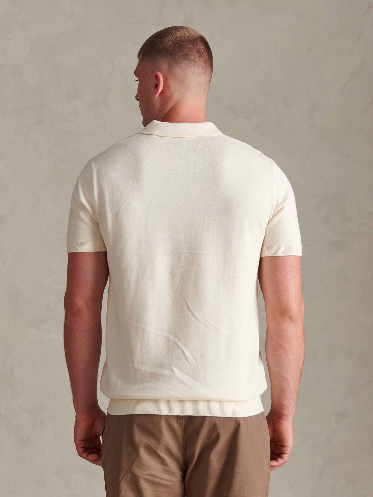 Mens Combed Cotton Double Horsemen Revere Polo Shirt Whisper White