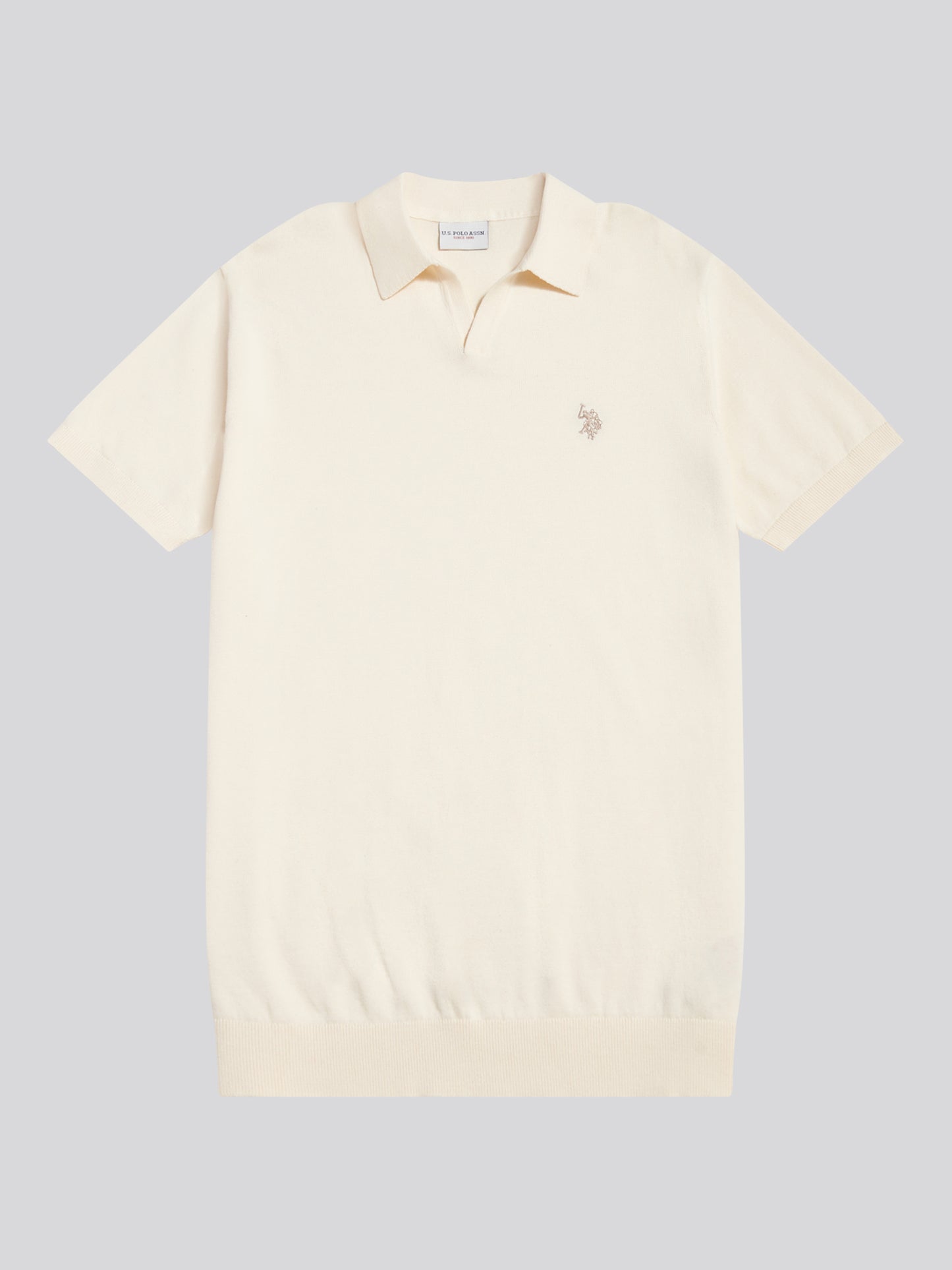 Mens Combed Cotton Double Horsemen Revere Polo Shirt Whisper White