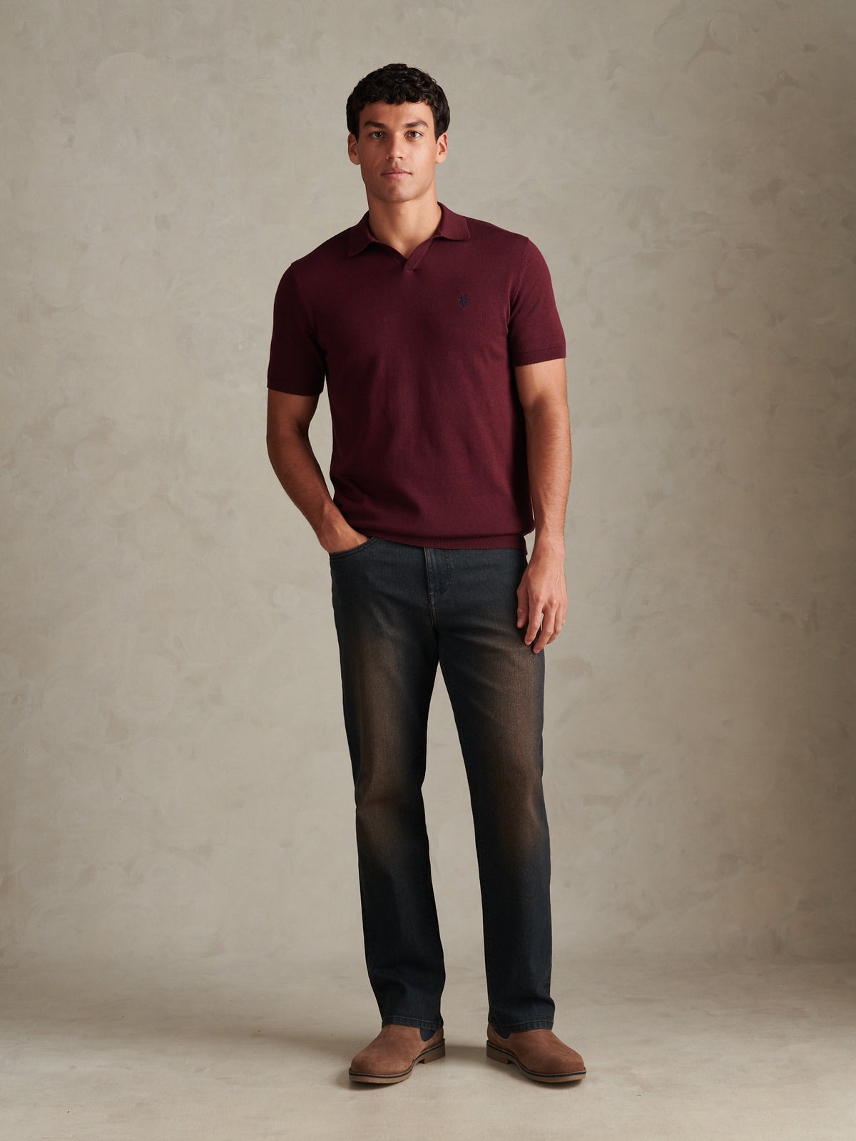 Mens Combed Cotton Double Horsemen Revere Polo Shirt Fig