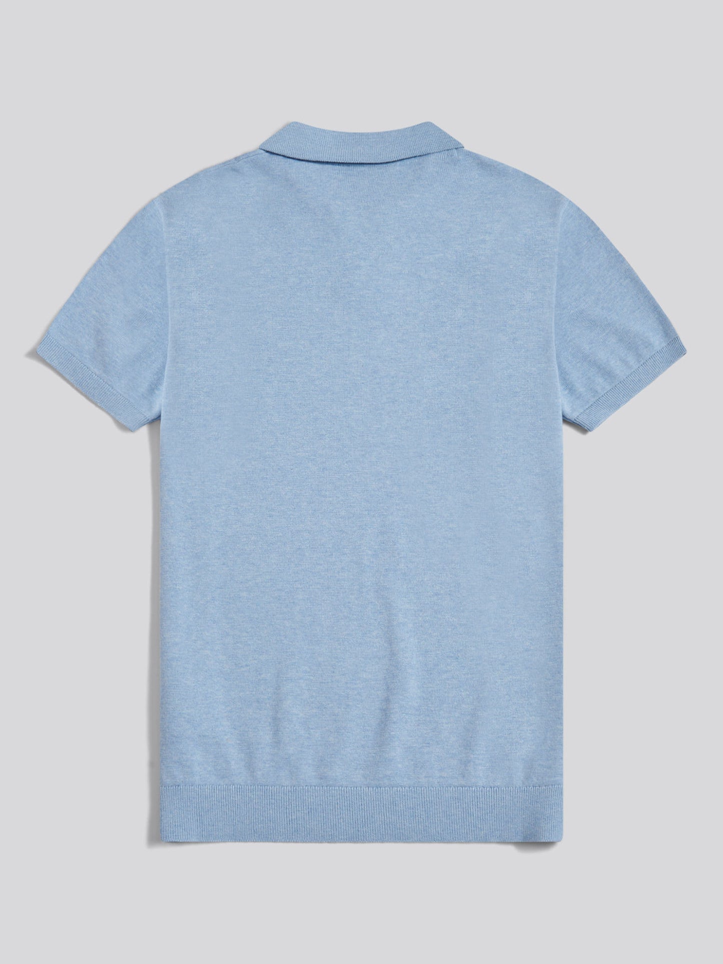 Mens Combed Cotton Double Horsemen Revere Polo Shirt Parisian Blue Marl