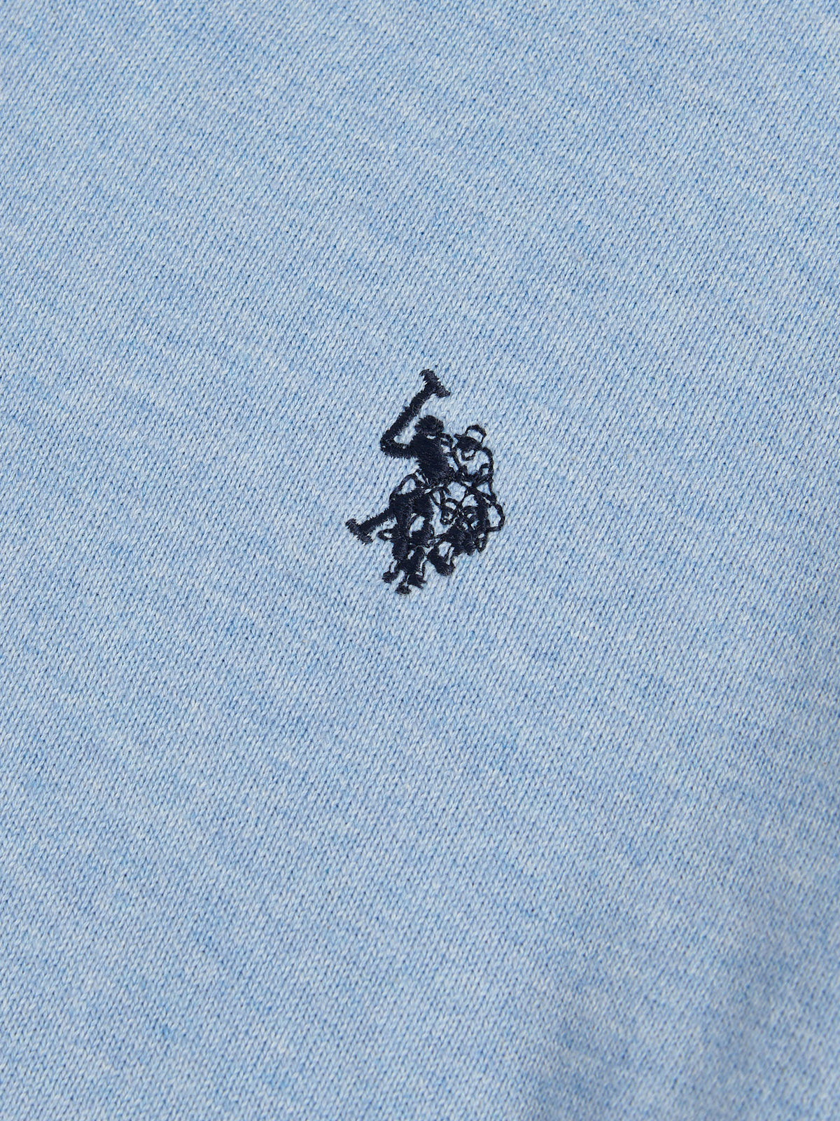 Mens Combed Cotton Double Horsemen Revere Polo Shirt Parisian Blue Marl