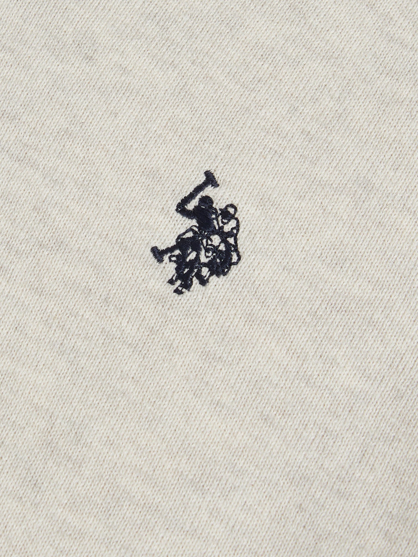 Mens Combed Cotton Double Horsemen Revere Polo Shirt Birch Marl
