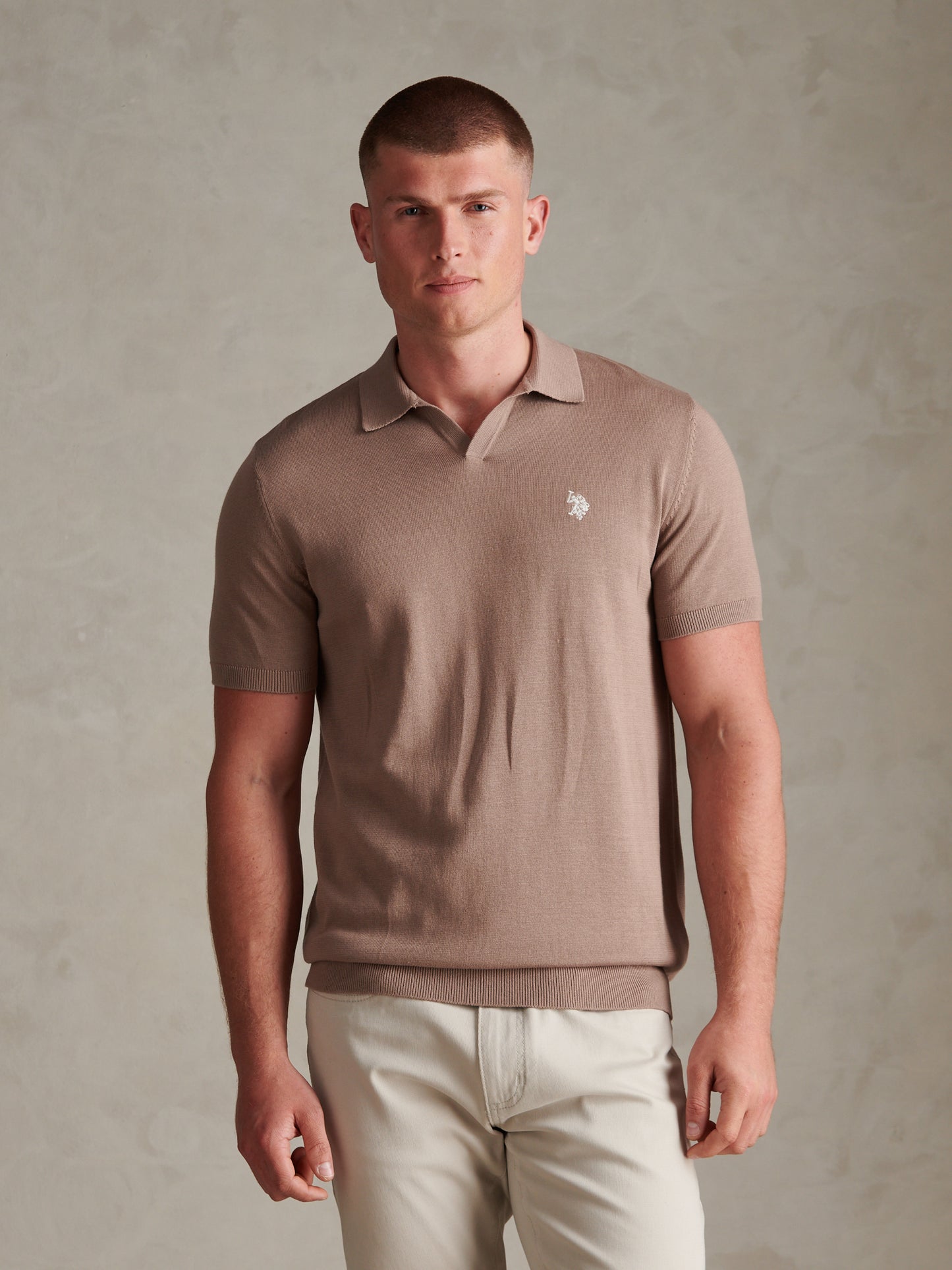 Mens Combed Cotton Double Horsemen Revere Polo Shirt Cinder