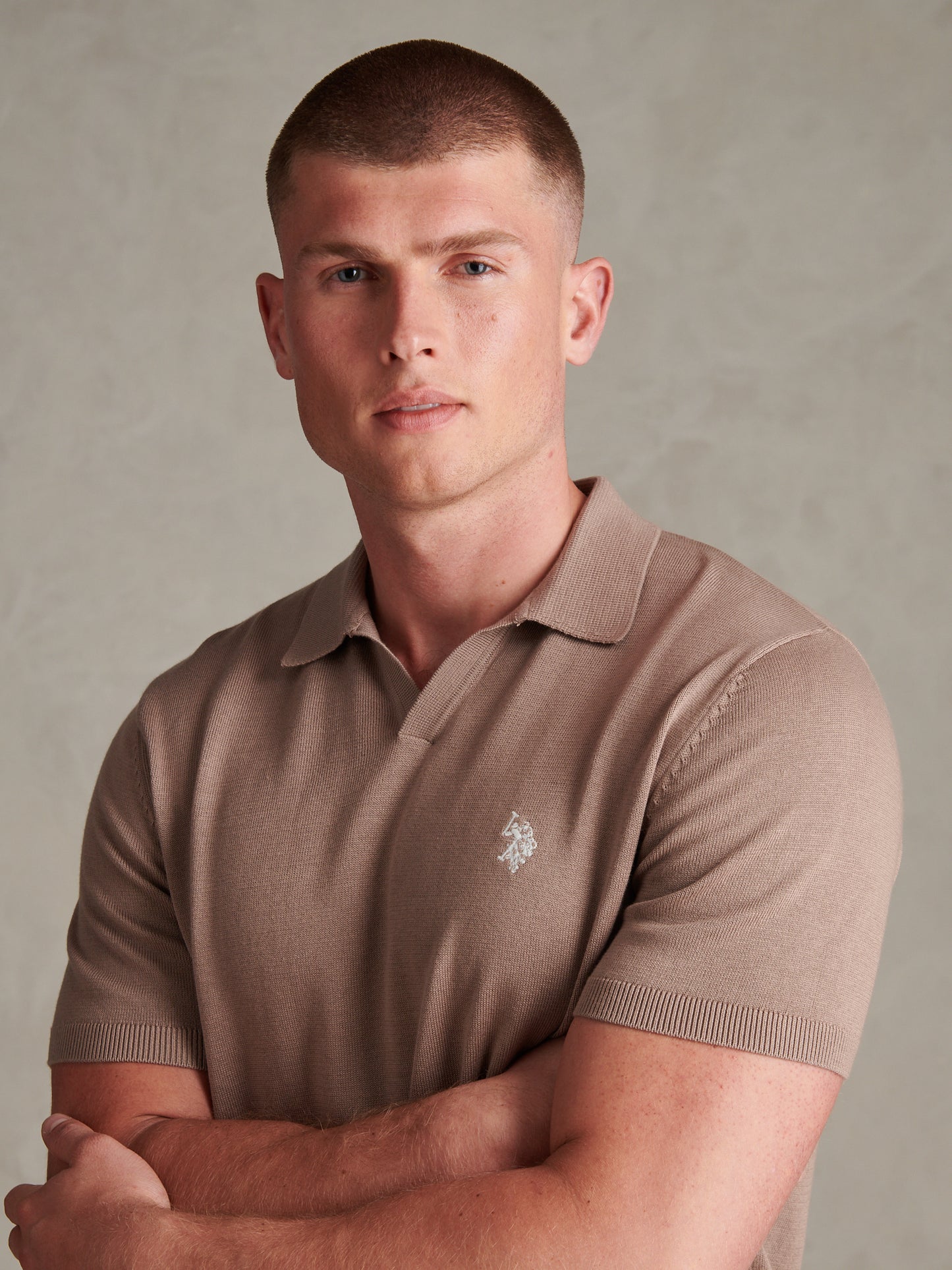 Mens Combed Cotton Double Horsemen Revere Polo Shirt Cinder
