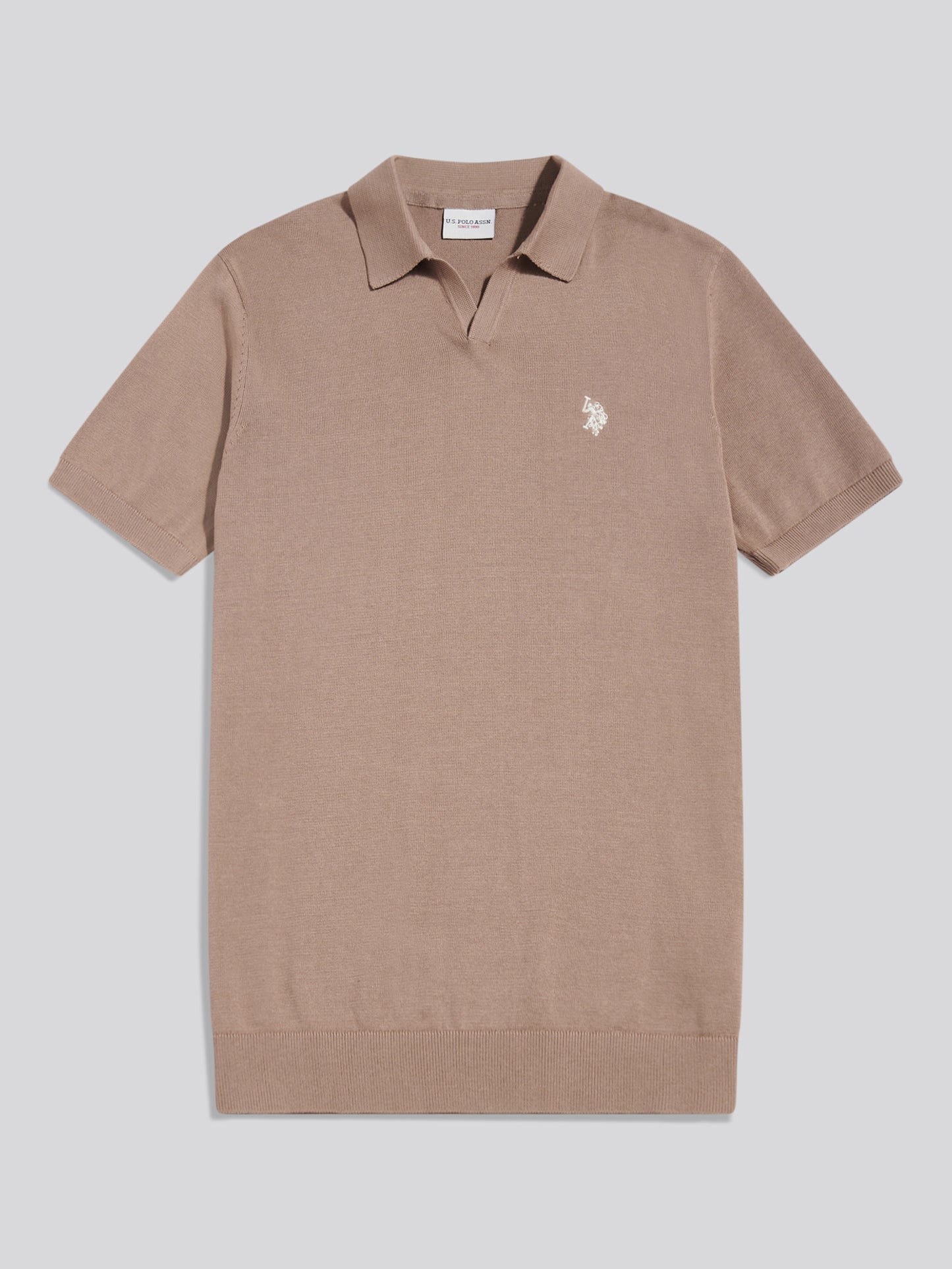 Mens Combed Cotton Double Horsemen Revere Polo Shirt Cinder