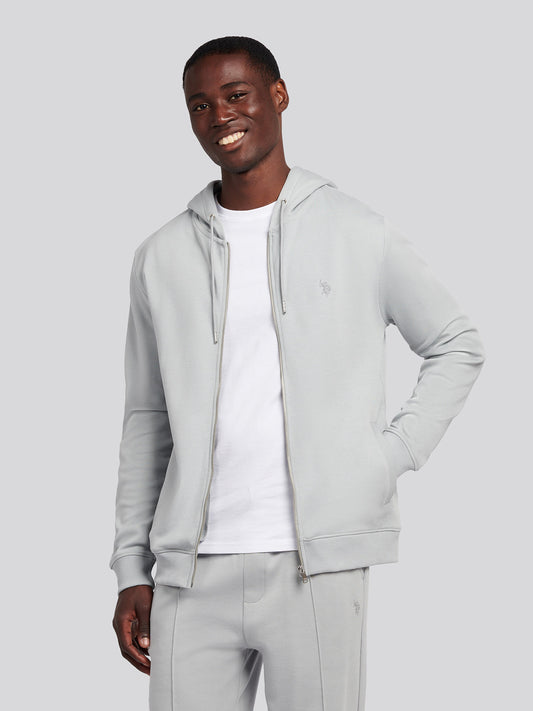 Mens Double Horsemen Zip Hoodie in High Rise