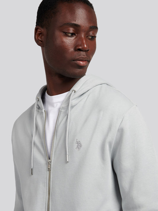 Mens Double Horsemen Zip Hoodie in High Rise