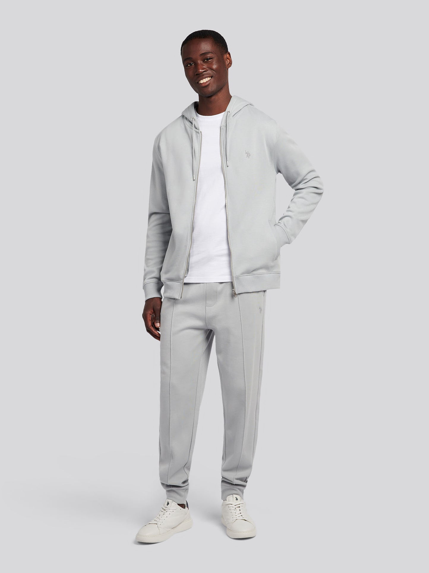 Mens Double Horsemen Zip Hoodie in High Rise