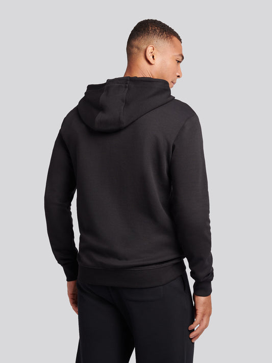 Mens Double Horsemen Zip Hoodie in Black Bright White DHM