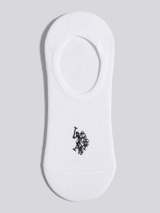 Mens 3 Pack Invisible Trainer Socks in Bright White