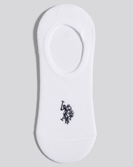 Mens 3 Pack Invisible Trainer Socks in Bright White