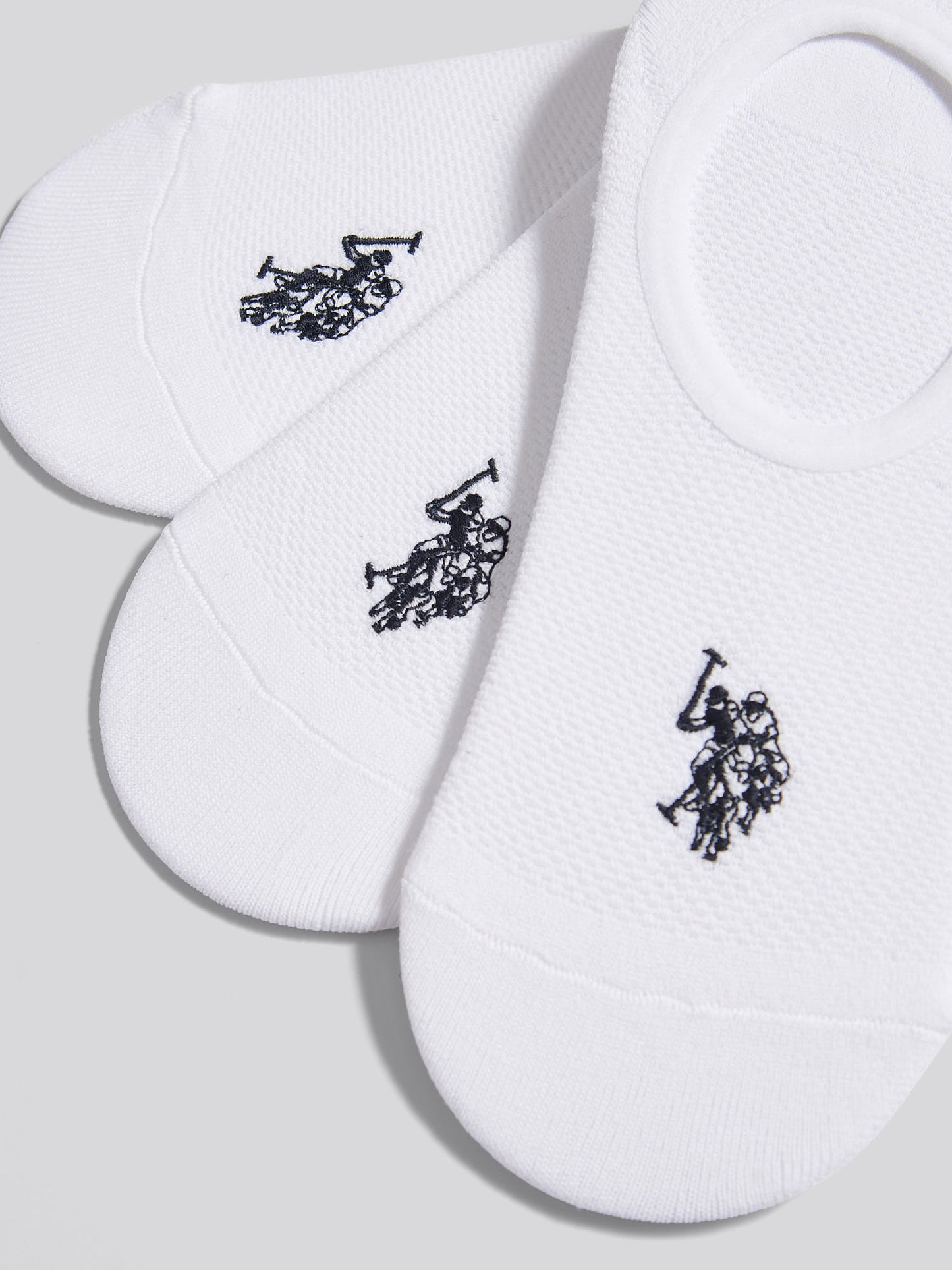 Mens 3 Pack Invisible Trainer Socks in Bright White