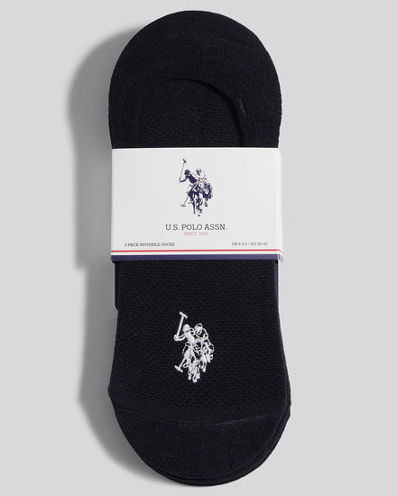 Mens 3 Pack Invisible Trainer Socks in Black Bright White DHM