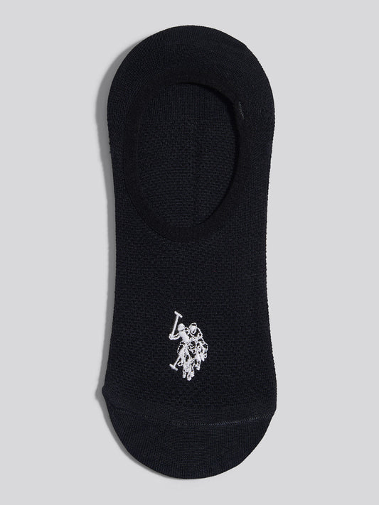 Mens 3 Pack Invisible Trainer Socks in Black Bright White DHM