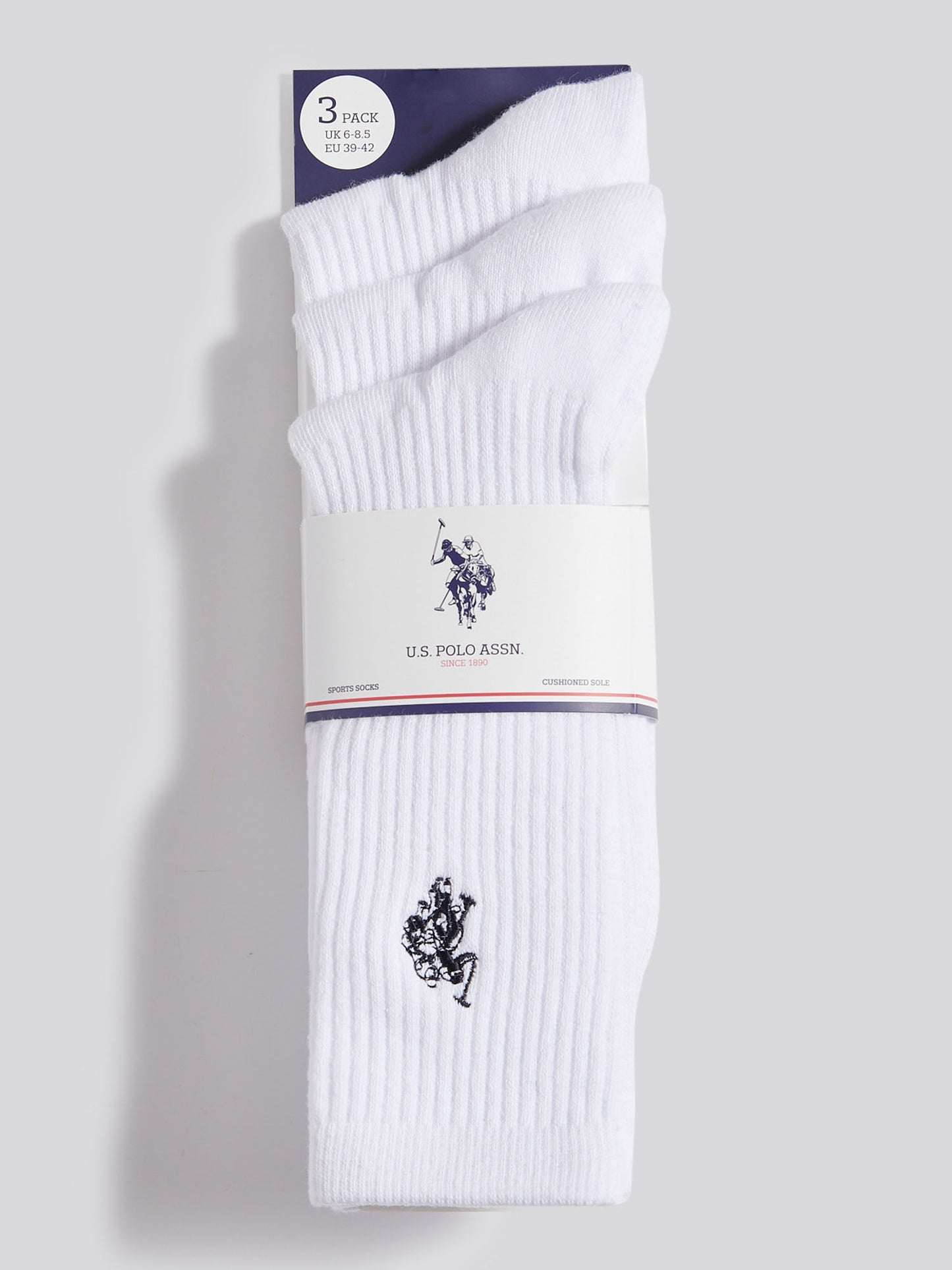 Mens 3 Pack Classic Sport Socks in Bright White