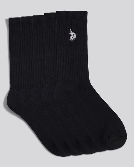 Mens 3 Pack Classic Sport Socks in Black Bright White DHM