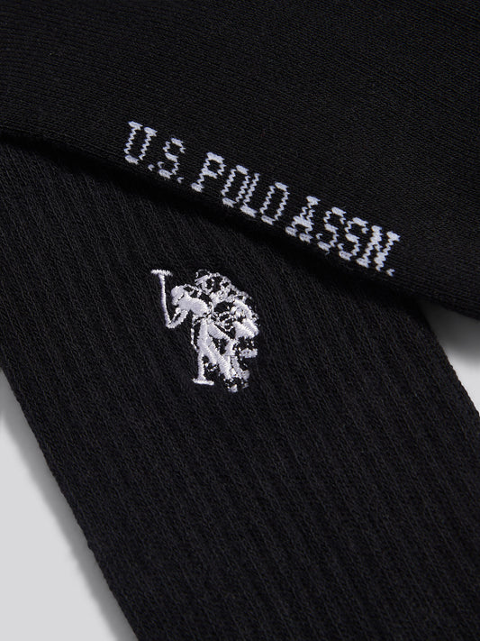 Mens 3 Pack Classic Sport Socks in Black Bright White DHM