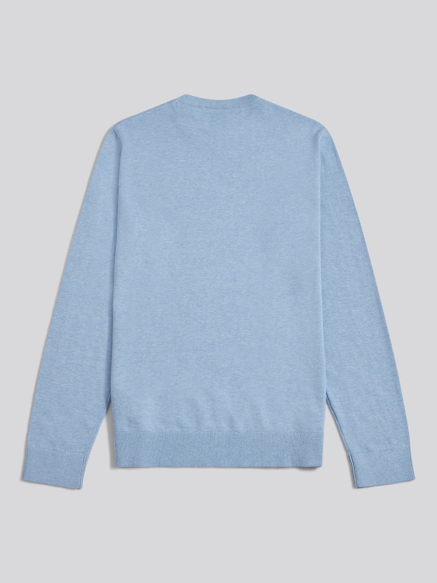 Mens Double Horsemen Cotton Knit Crew Jumper Parisian Blue Marl