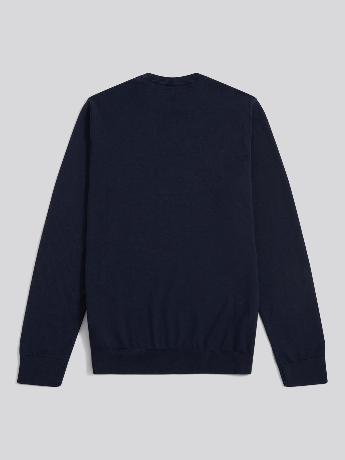 Mens Double Horsemen Cotton Knit Crew Jumper Dark Sapphire Navy / Haute Red DHM