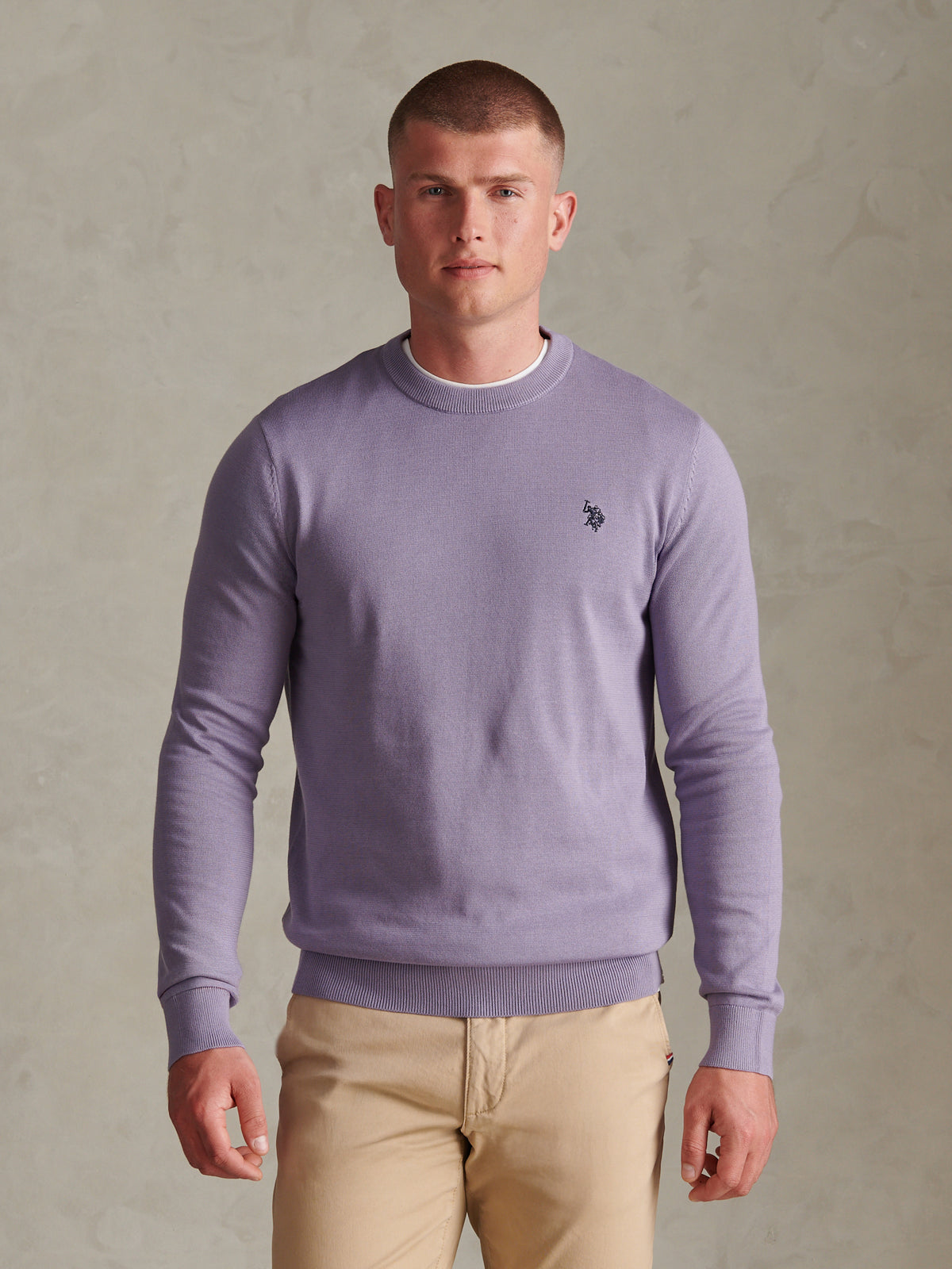 Mens Double Horsemen Cotton Knit Crew