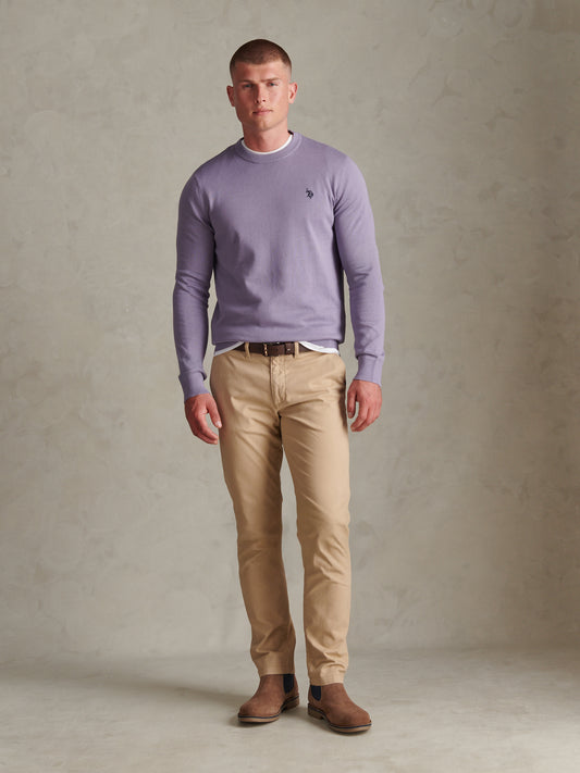 Mens Double Horsemen Cotton Knit Crew